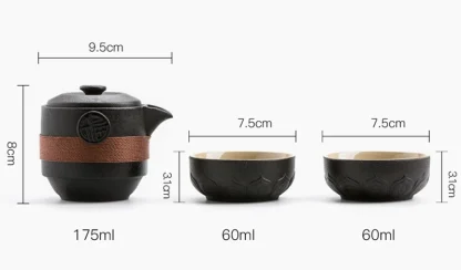 Black Portable Travel Tea Set - Image 7