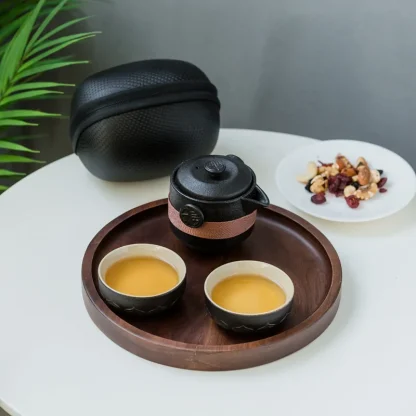 Black Portable Travel Tea Set - Image 2