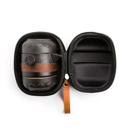 Black Portable Travel Tea Set - Image 4