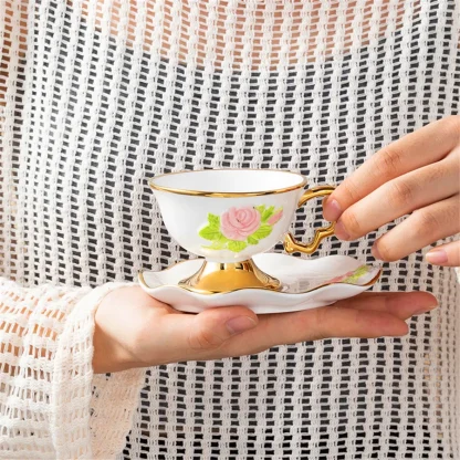Floral Luxury Handle Tea Set - Image 3