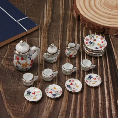 Miniature Printed Floral Tea Set - Image 2