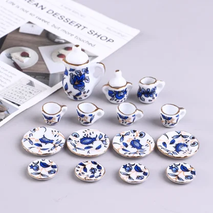 Mini Floral Miniature Tea Set - Image 2