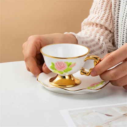 Floral Luxury Handle Tea Set - Image 2