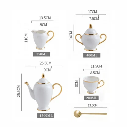 Luxury Shiny White Tea Set - Image 7