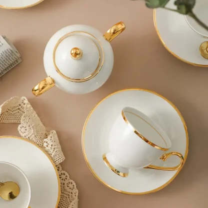 Luxury Shiny White Tea Set - Image 5