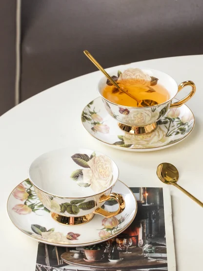Luxury Floral English Tea Set - Image 2