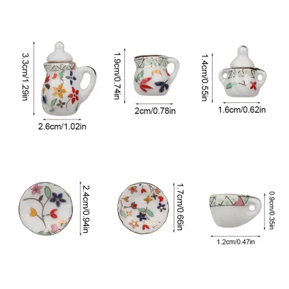 Miniature Printed Floral Tea Set - Image 7