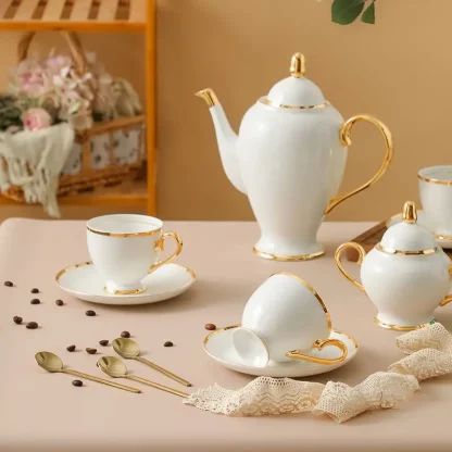 Luxury Shiny White Tea Set - Image 3