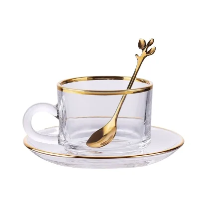 Transparent Gold-like Trim Tea Set - Image 3
