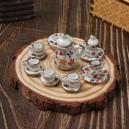 Miniature Printed Floral Tea Set