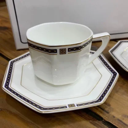 White Octagon Shape Tea Set