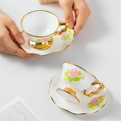 Floral Luxury Handle Tea Set - Image 5