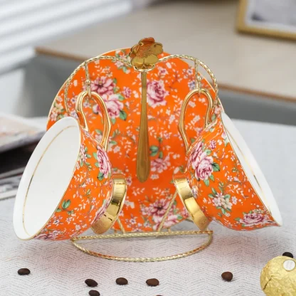Luxury Floral Print Tea Set - Image 3