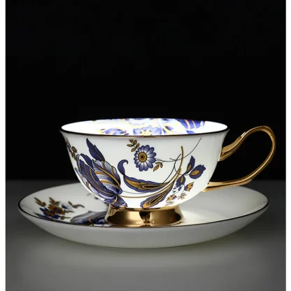 Gold-like Trim Floral Tea Set - Image 6