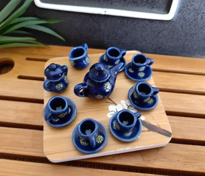 Cute Blue Miniature Tea Set - Image 3