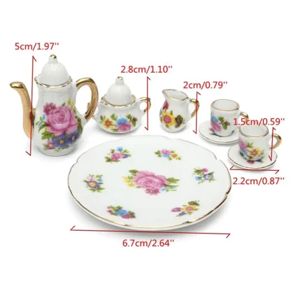 Cute Floral Miniature Tea Set - Image 7