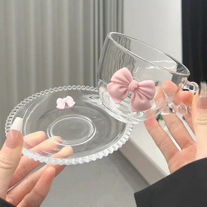Cute Bowknot Transparent Tea Set - Image 3