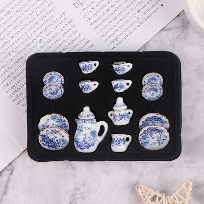 Elegant Vintage-style Miniature Tea Set - Image 4