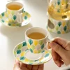 Multi Color Leaf Print Tea Set - Image 4