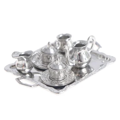 Shiny Metallic Miniature Tea Set - Image 7
