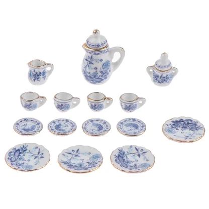 Elegant Vintage-style Miniature Tea Set - Image 6