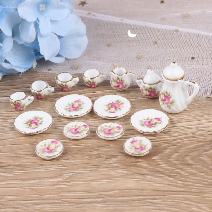 Cute Floral Print Miniature Tea Set