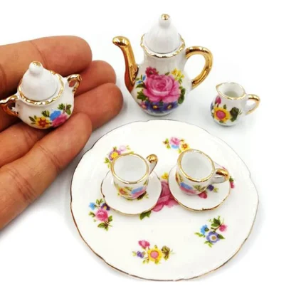 Cute Floral Miniature Tea Set - Image 5