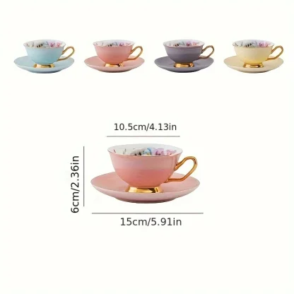 Elegant Floral Print Tea Set - Image 7