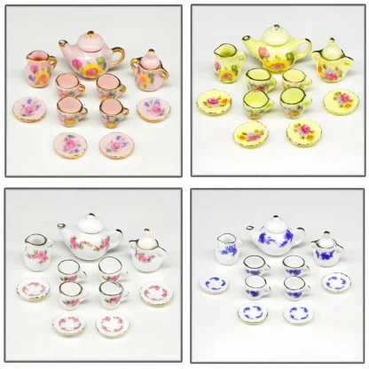 Printed Blue Floral Miniature Tea Set - Image 6