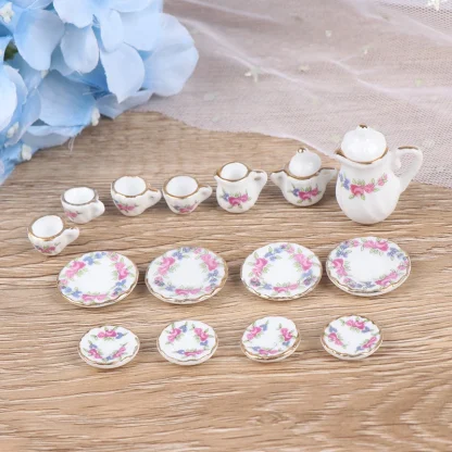 Cute Floral Print Miniature Tea Set - Image 5
