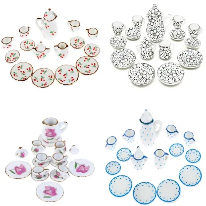 Printed Blue Floral Miniature Tea Set - Image 5