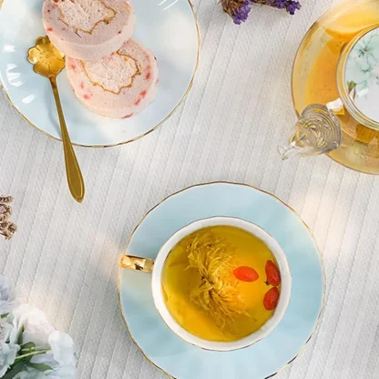 Gold-like Accent Minimalist Tea Set - Image 5