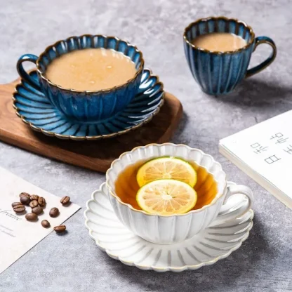 Embossed Scalloped Tea Set - Image 4