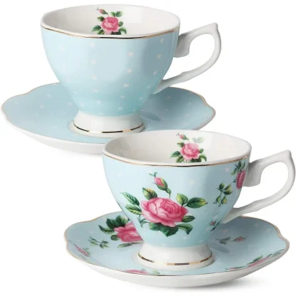 Pink Floral Print Tea Set - Image 5