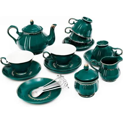 Vintage-style White Floral Tea Set - Image 2