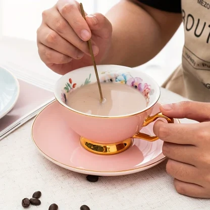 Elegant Floral Print Tea Set - Image 4