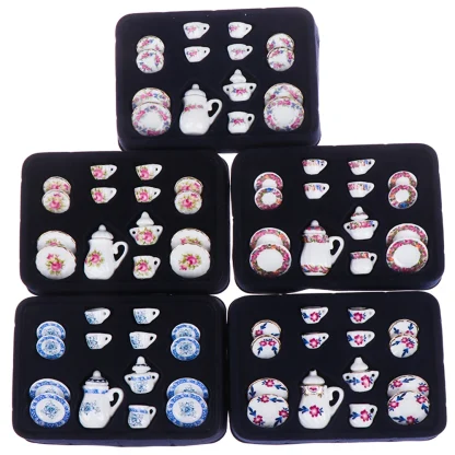 Printed Blue Floral Miniature Tea Set - Image 3