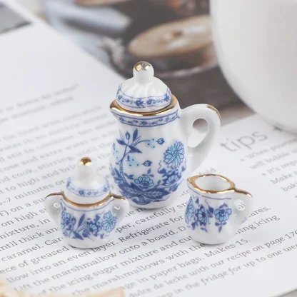 Blue Floral Miniature Tea Set - Image 5