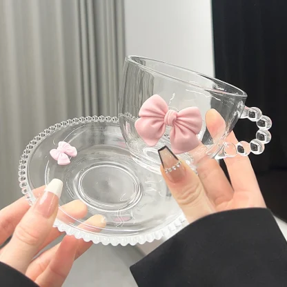Cute Bowknot Transparent Tea Set - Image 7
