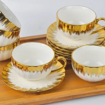 Luxury Gold-like Trim Tea Set