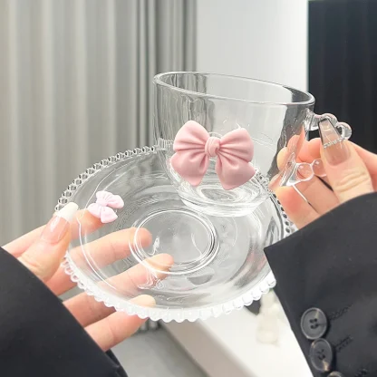 Cute Bowknot Transparent Tea Set - Image 2