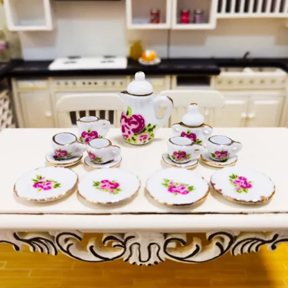 Printed Blue Floral Miniature Tea Set - Image 2