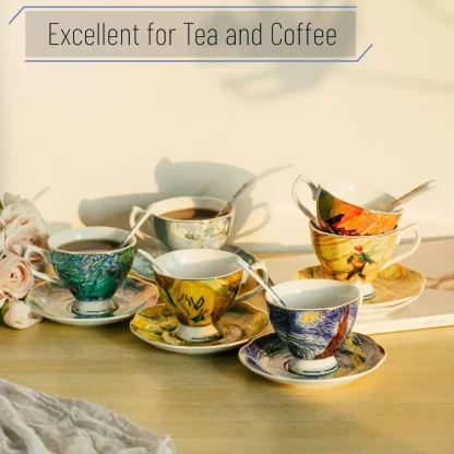 Creative Printed Art Tea Set - Image 2