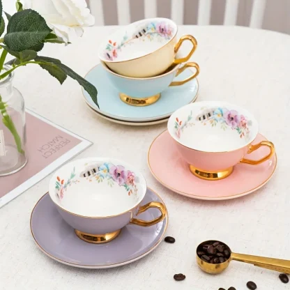 Elegant Floral Print Tea Set