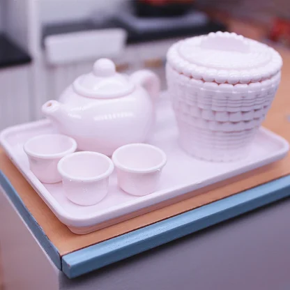 Cute Dollhouse Miniature Tea Set - Image 2