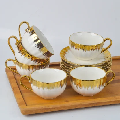 Luxury Gold-like Trim Tea Set - Image 2