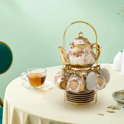 Luxury Gold-like Accent Tea Set