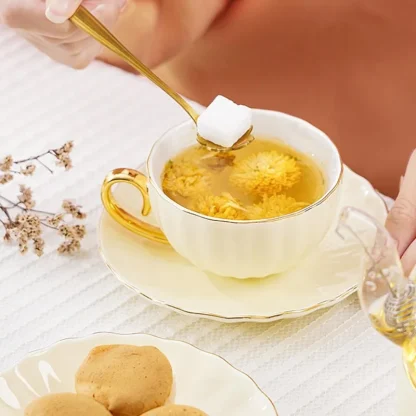 Gold-like Accent Minimalist Tea Set