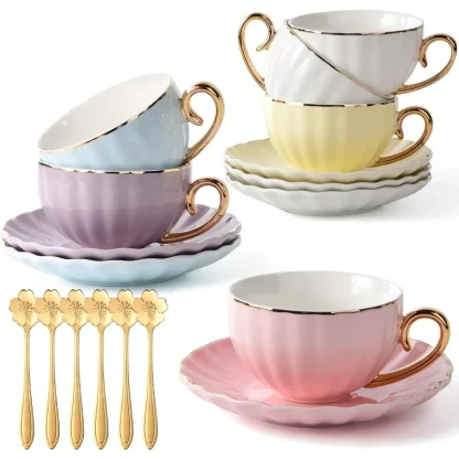 Gold-like Accent Minimalist Tea Set - Image 6