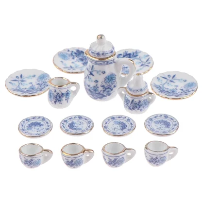 Elegant Vintage-style Miniature Tea Set - Image 5